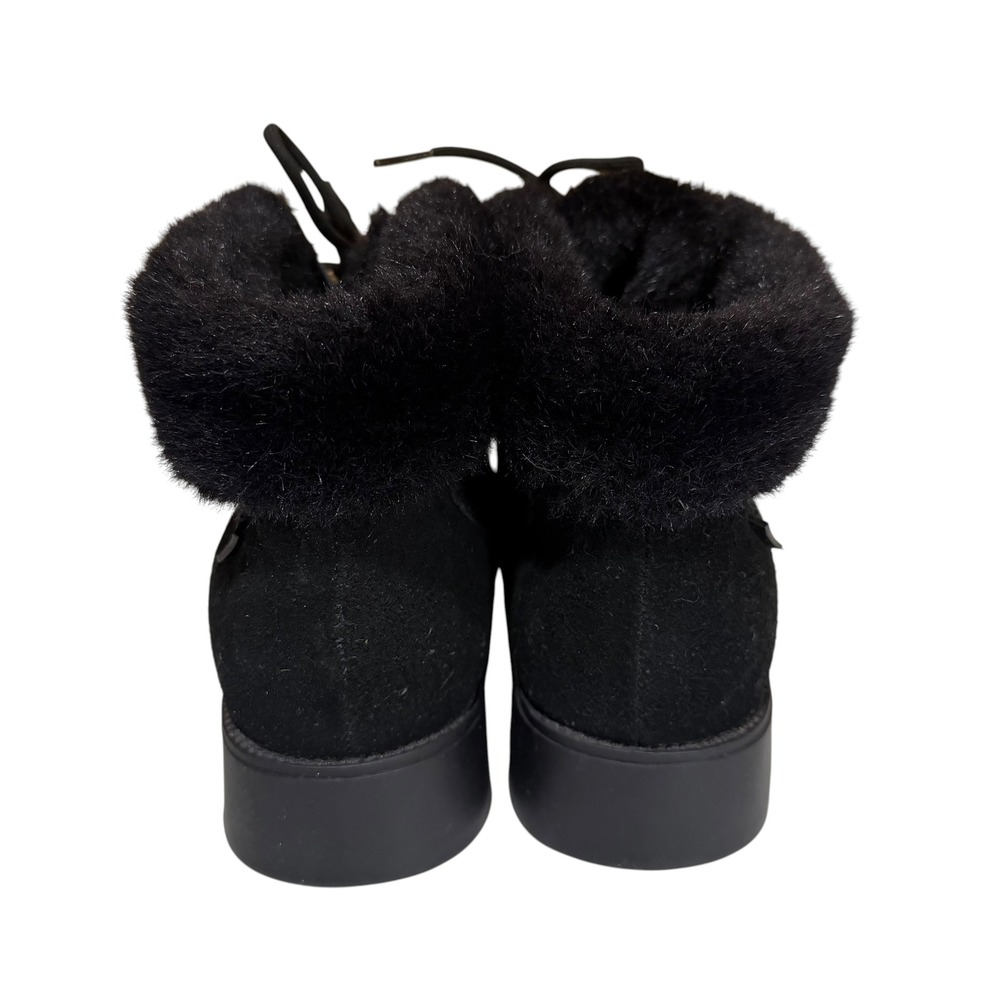 Sporto Insulated Waterproof Winter Boots Black Suede Faux Fur Lace Up Womens 9M - Picture 3 of 8